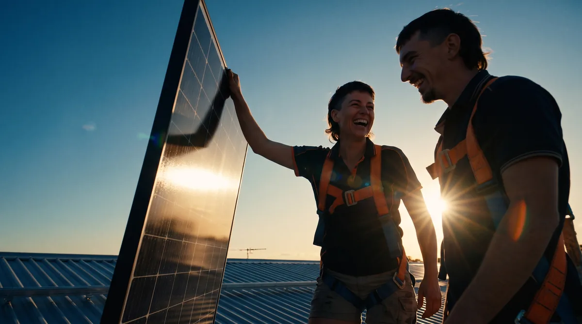 Solar: standing a panel on the roof edge